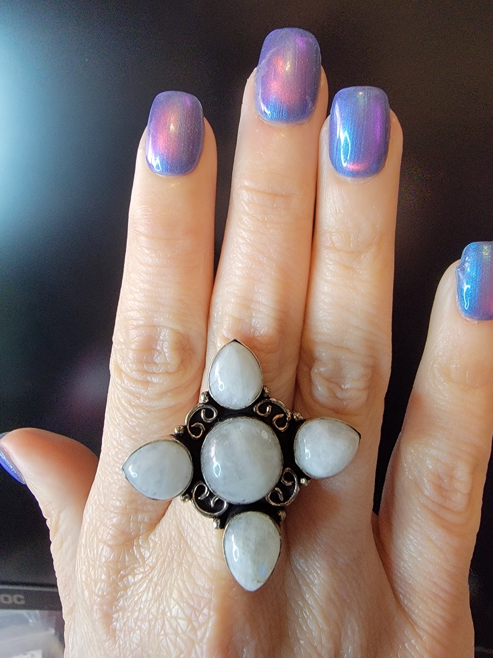 Sterling Silver Moonstone Statement Ring